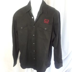 Rodeo Clothing Co. ShirtL triple Pearl Snap cuffs black Cowboy Cowboy c11